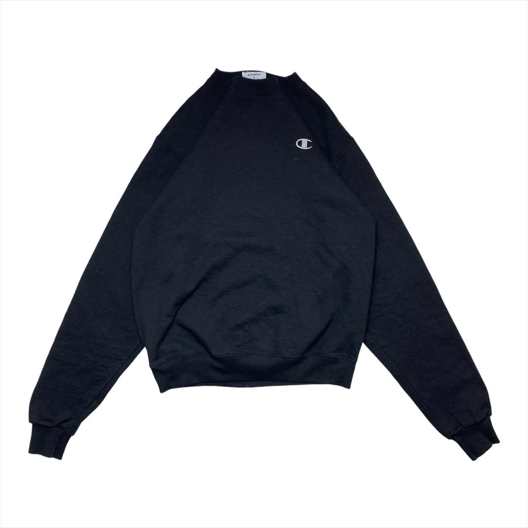 チャンピオン スウェット ブラック Champion 古着 メンズ L 刺繍ロゴ シンプル クリーニング済み拍卖