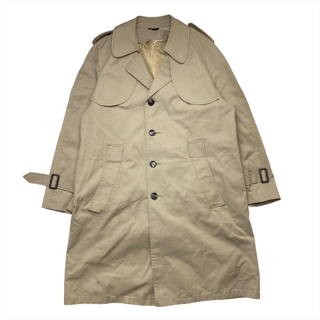 70s JCpenny コート ベージュ 古着 メンズ FREE サイズ42 ライナー 裏地チェック クリーニング済み拍卖