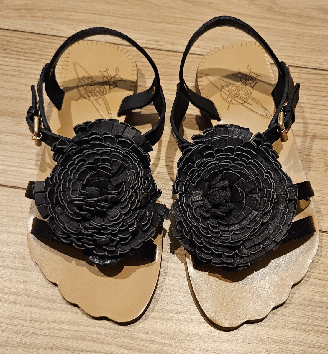 ♪ヴィヴィアンウエストウッド♪アニマルトゥサンダル黒♪22.5cm♪拍卖