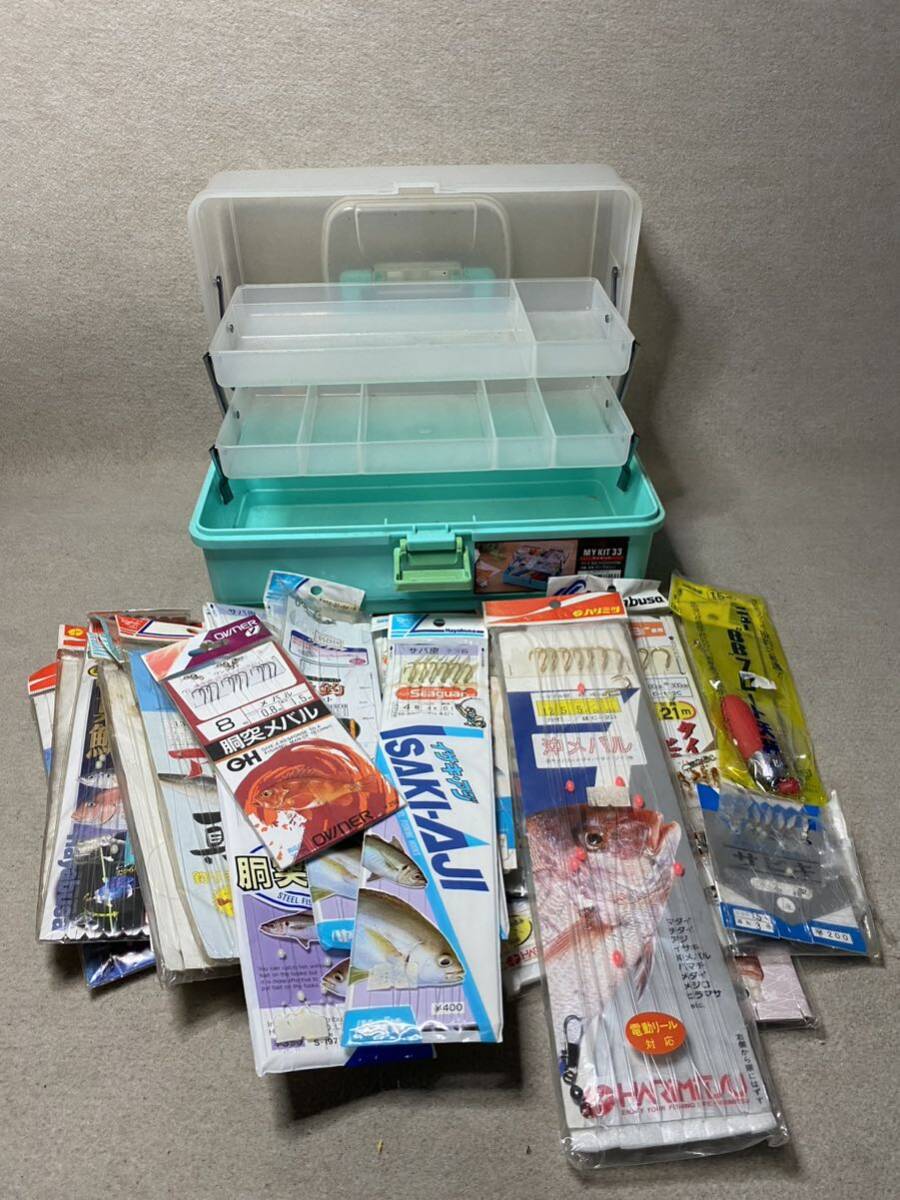 ☆ 釣り針 釣具 海釣り 船釣り 胴突 電動リール対応 仕掛け サビキ 色々 大量 まとめ売り ケース付き ☆ 拍卖