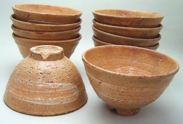 茶道具 抹茶茶碗 数茶碗 信楽焼 西尾秀斎作 大ぶり 10客セット 信楽焼き 西尾秀斉作 十客セット 10客組 十客組 茶道拍卖