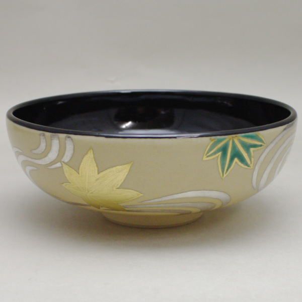 茶道具 抹茶茶碗 馬盥 金青楓に流水 田中寿宝作 久窯 茶道拍卖