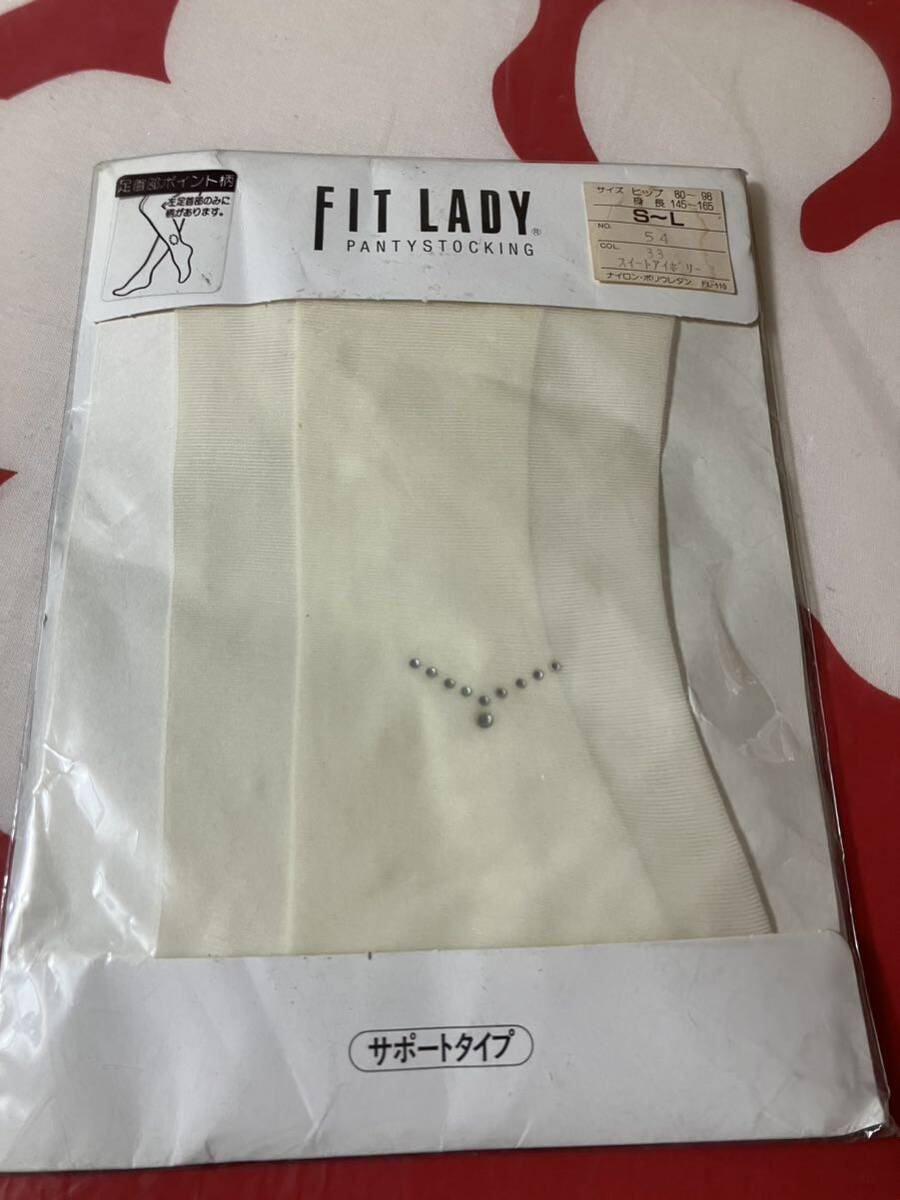fit lady panty stocking サポートタイプ 足首部ポイント柄 スイートアイボリー パンティストッキング パンスト ケーアイ 日本製 白拍卖