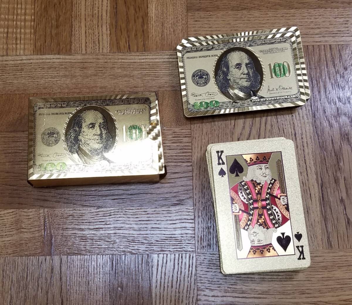 美品 トランプ ゴールド 玩具 珍しいトランプ!金色 豪華 インテリアにも実用でもOK 一点物 手品にも最適 マジック トランプ拍卖