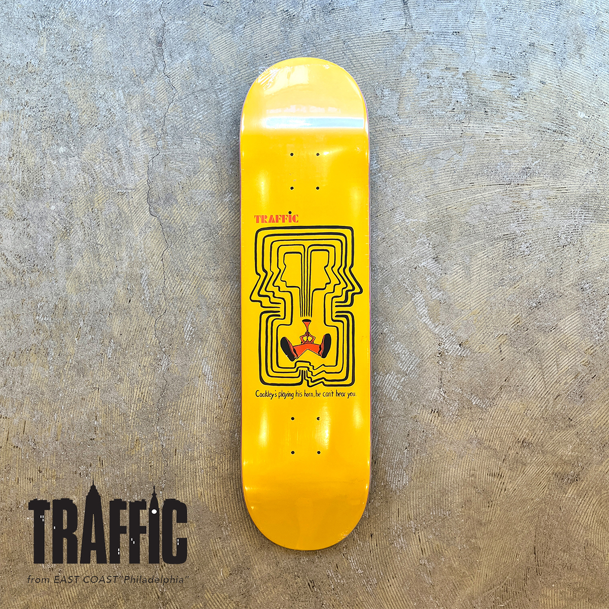新品 TRAFFIC COAKLEY JAM SESSION DECK 8.25 トラフィック コークリー ジャム セッション イエロー 黄色 スケートボード デッキ 板拍卖