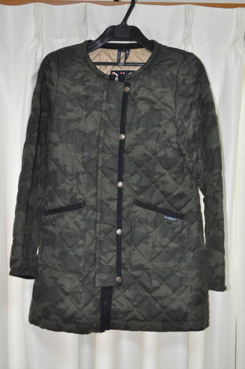 【中古美品・送料無料】ラベンハムLAVENHAMキルティングコート迷彩柄36拍卖
