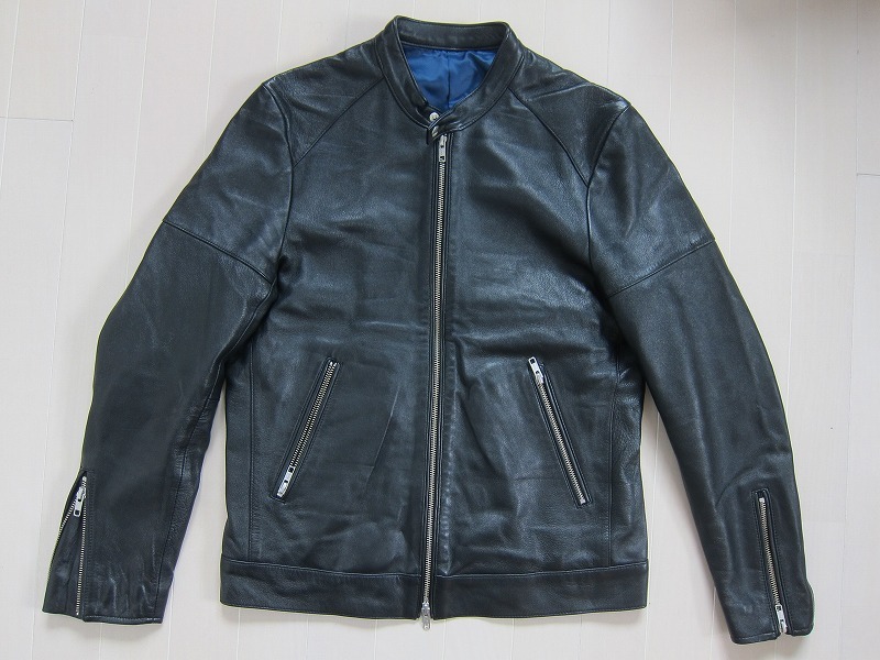 美品 THE SHOP TK TAKEO KIKUCHI タケオキクチ ラムレザー 羊革 シングル ライダース ジャケット M拍卖