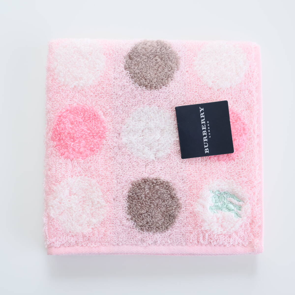 ■未使用 BURBERRY バーバリー タオルハンカチ ドット ピンク■拍卖