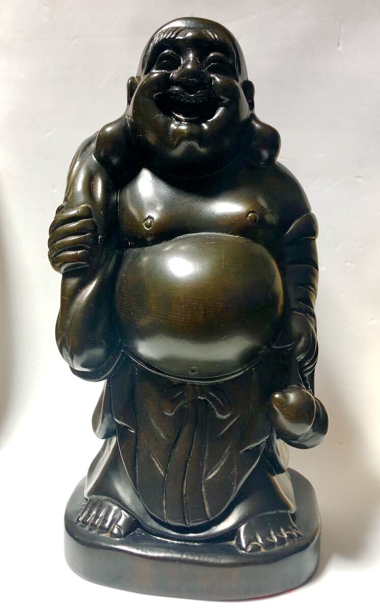 ★金運・財運・商売繁盛★縁起物★七福神 布袋様★木製★置物★アンティーク拍卖