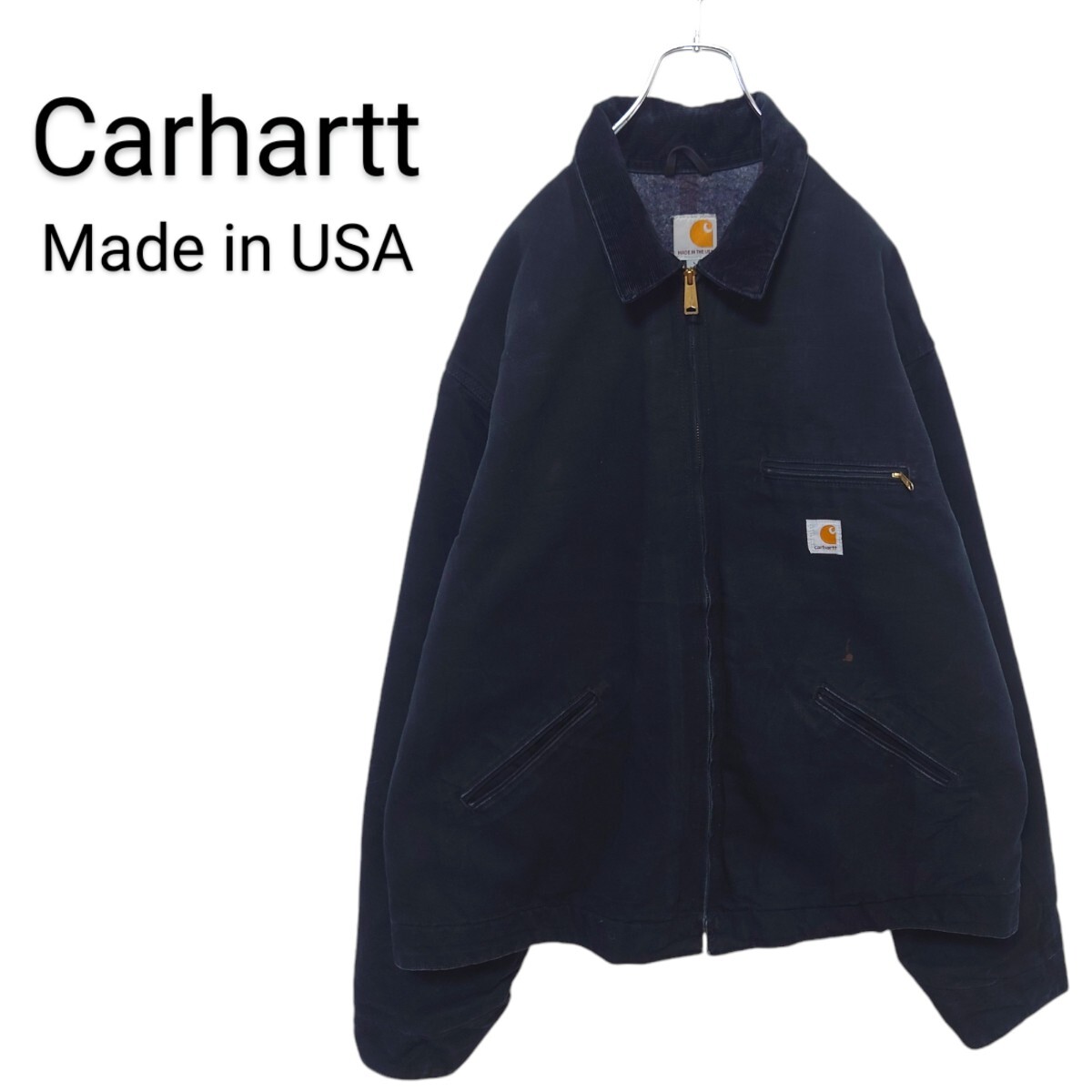 【Carhartt】USA製 ダック デトロイトジャケット ブラックA-2369拍卖