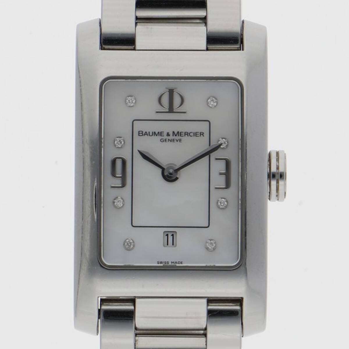 Baume & Mercier ボーム&メルシェ デイアマント ホワイト・シェルダイヤル SS クオーツ ユニセックス【122962】拍卖