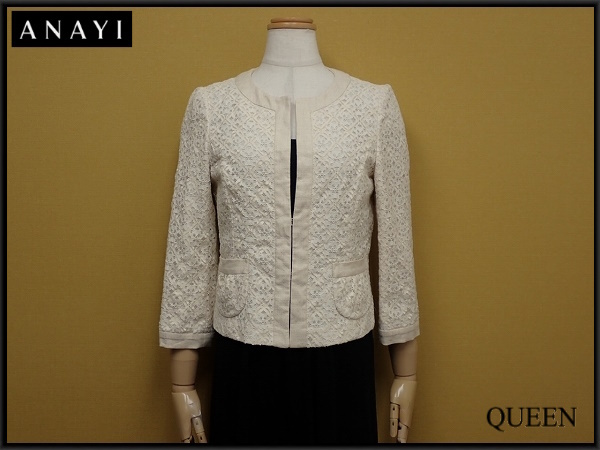 ANAYI ノーカラージャケット・38△アナイ/レース/レディース/@A1/24*9*1-20拍卖