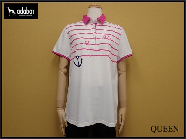 送料無料 adabat シャツ・42◆アダバット/ゴルフ/大きいサイズ/レディース/@B1/24*9*3-18拍卖