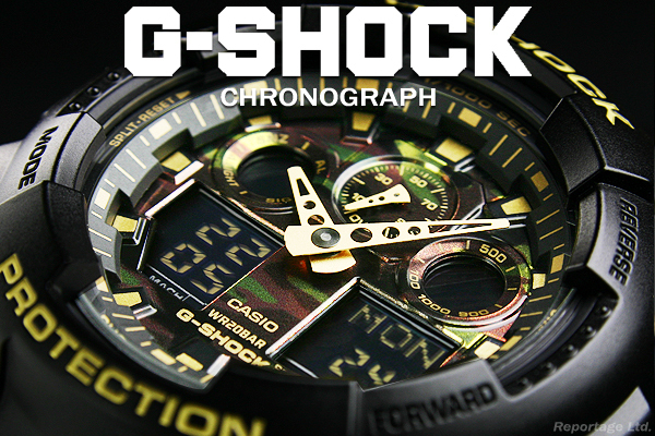 海外限定生産逆輸入 CASIO カシオ G-SHOCK Gショック 人気のカモフラージュ柄 多彩な機能 1/1000秒クロノ搭載 BKGD 新品拍卖