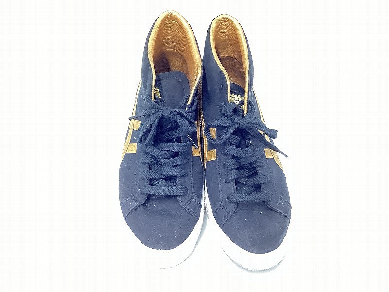 オニツカタイガー Onitsuka Tiger スウェードハイカットシューズ スニーカー 26.5cm ブラック ゴールド F280911拍卖