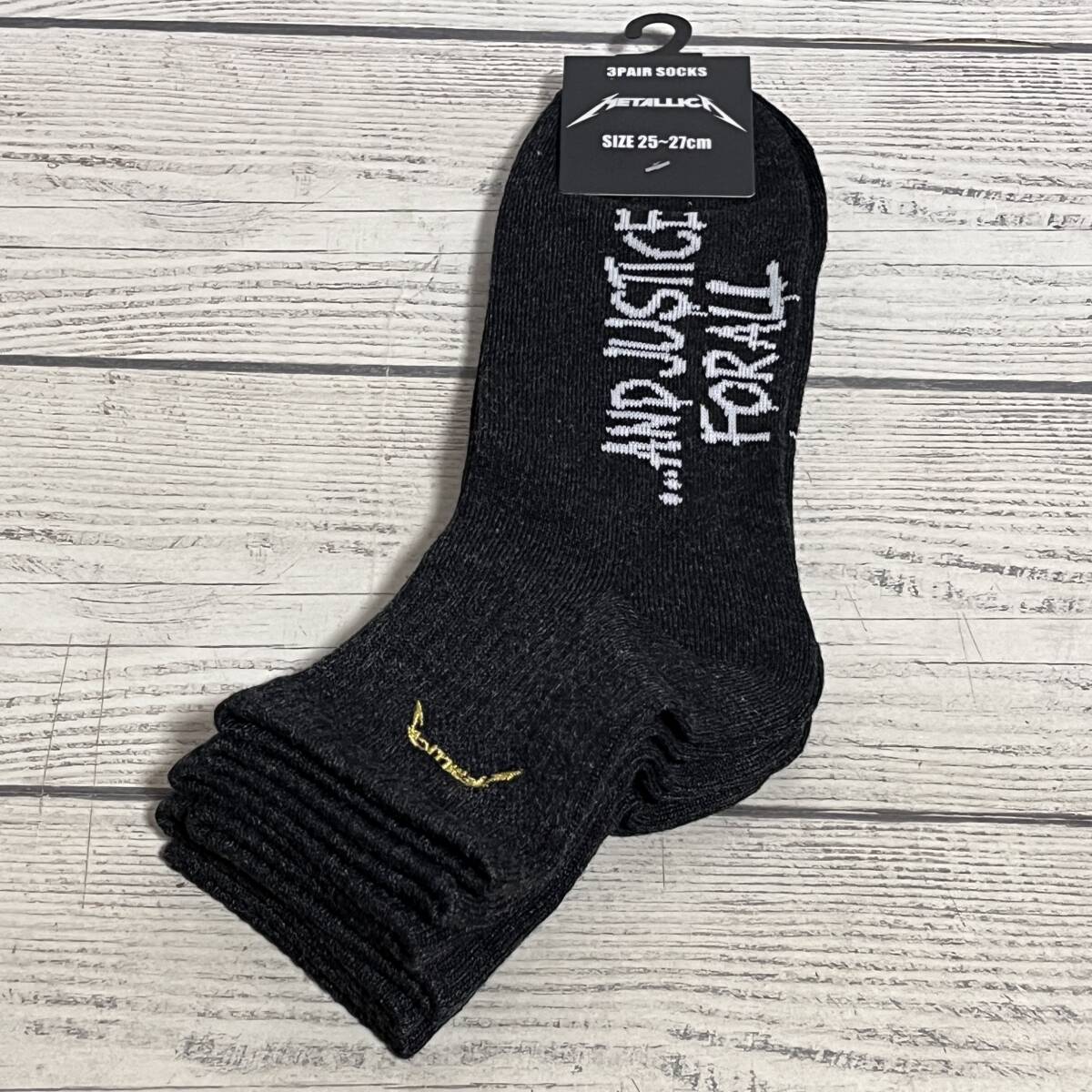 ★ METALLICA (メタリカ) ★ ソックス 3足セット サイズは25cmから27cm ショートソックス ロック メタル 3種セット (タグ付き新品未使用)拍卖