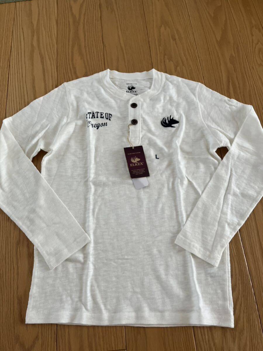 エルケクス 新品 タグ付 長袖 シャツ L 綿100拍卖