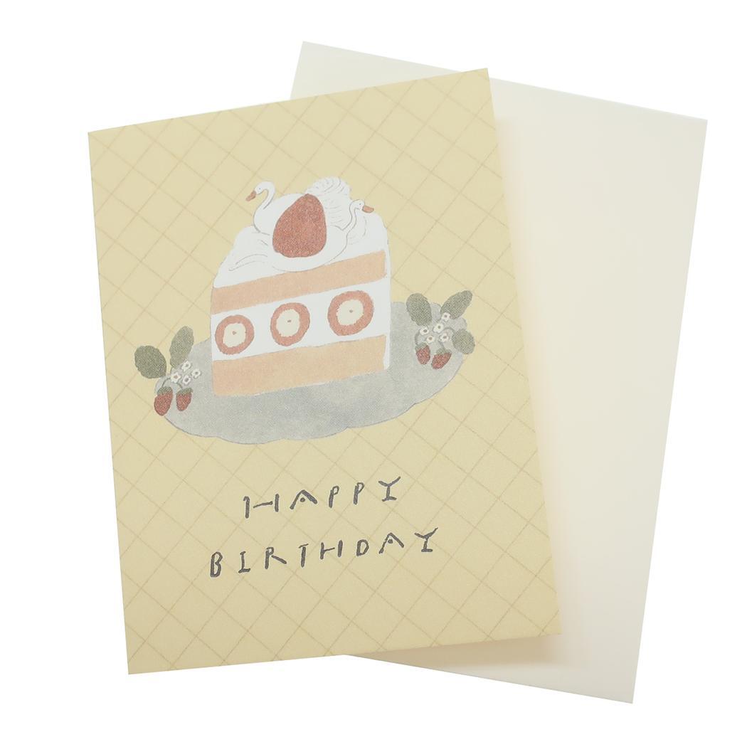 グリーティングカード トビマツ ショウイチロウ ミニメッセージカード バースデー スワンのケーキ アクティブコーポレーション拍卖