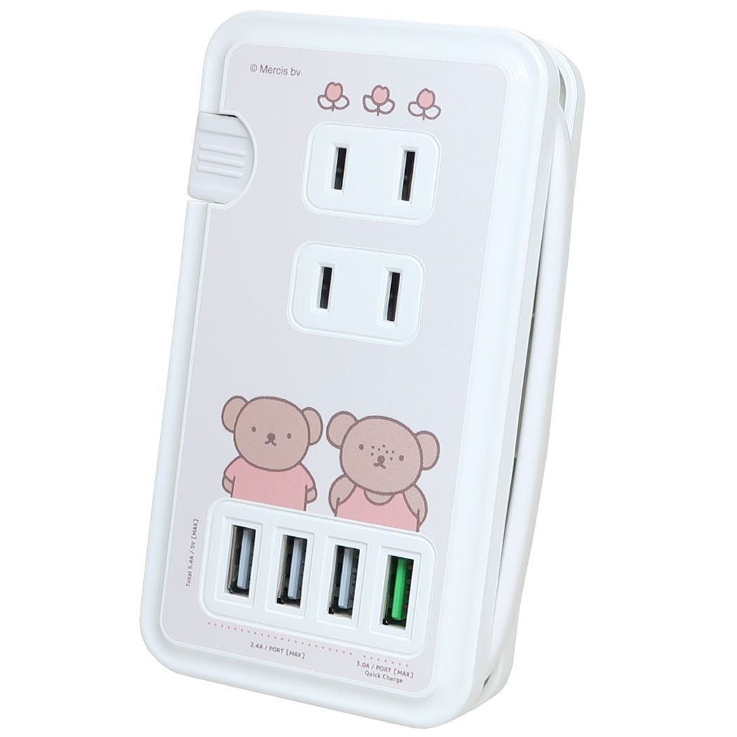 ミッフィー USBポート付きACタップ 電源タップ ボリス&バーバラ ディックブルーナ 絵本キャラクター拍卖