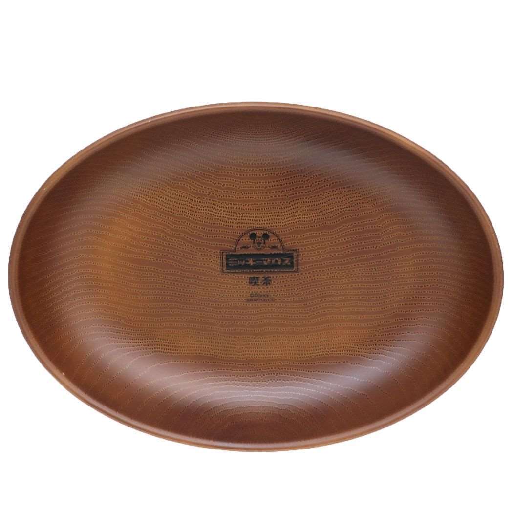 ミッキーマウス キャラクター 深皿 木目オーバルプレート 喫茶拍卖