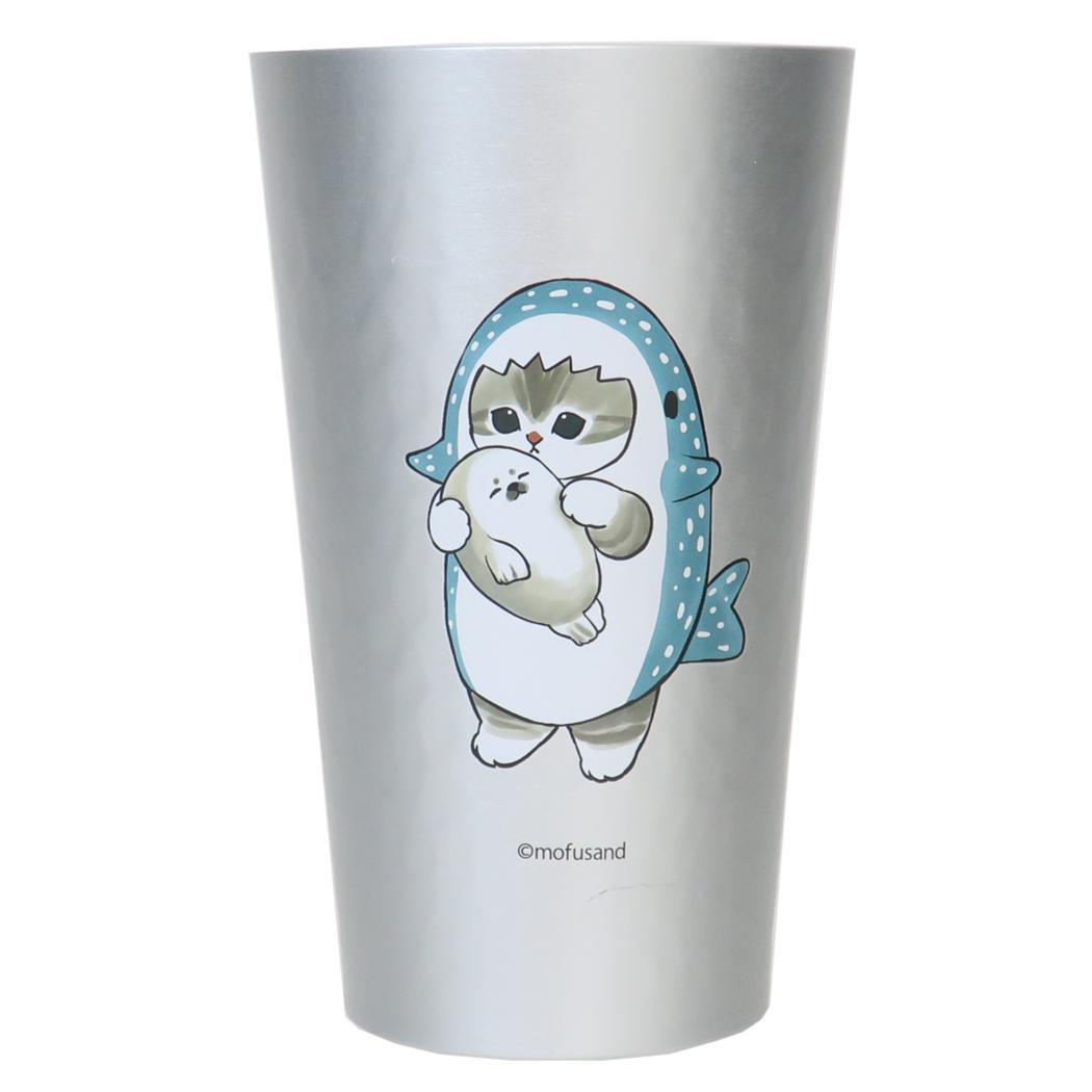 モフサンド タンブラー アルミタンブラー 450ml サメにゃん mofusand 東亜金属 軽量 冷飲料専用 キャラクター グッ拍卖
