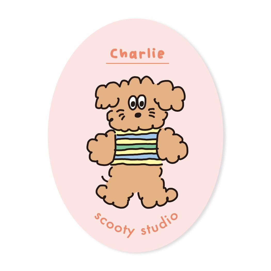 scooty studio キャラクターステッカー ダイカットステッカー 大 Charlie oval フロンティア デコシール拍卖