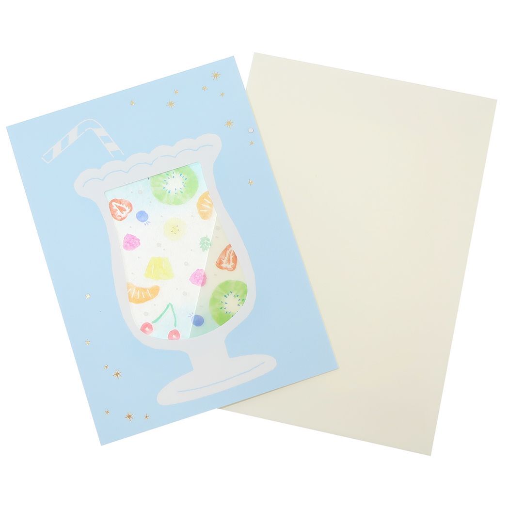 グリーティングカード コハク KOHAKU トウメイグラスカード フルーツパンチ おしゃれ拍卖