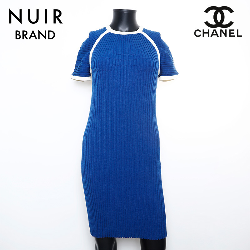 シャネル CHANEL ワンピース Size34 半袖 ブルー拍卖