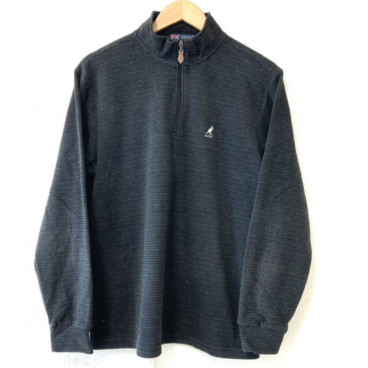 ゴルフにも◎【KANGOL】カンゴール ハーフジップ フリース 長袖 シャツ トップス スタンドカラー カジュアル グレー 紳士 M/Y16566UU拍卖