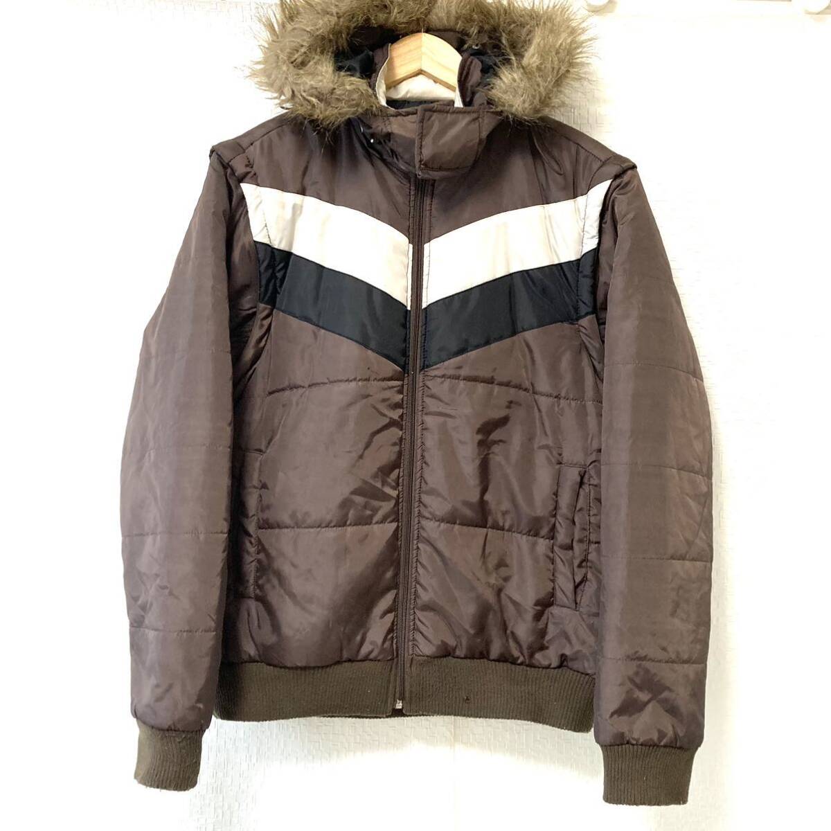 3way◎ サーフ系!【Ben Aipa】ベンアイパ 防寒 ジャケット 長袖 アウター 中綿ベスト サーファー ブルゾン ブラウン L/Y17375UU拍卖