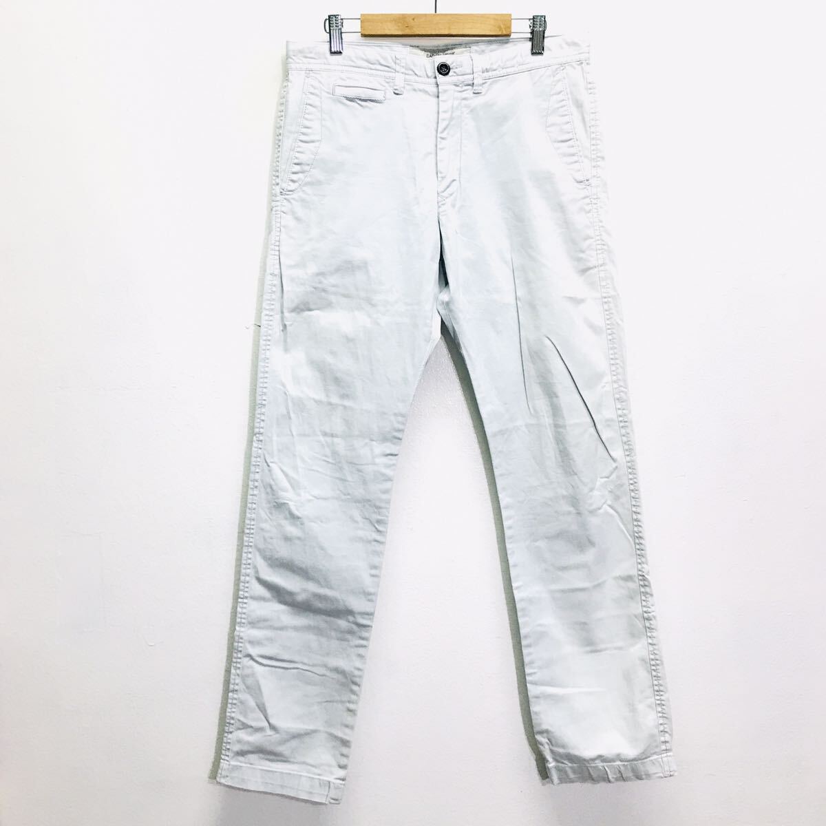 きどらない大人のデザイン◎【BACK NUMBER】カラーパンツ チノパン ストレッチ テーパード 爽やか デートコーデ ライトブルー M /Y17842ii拍卖