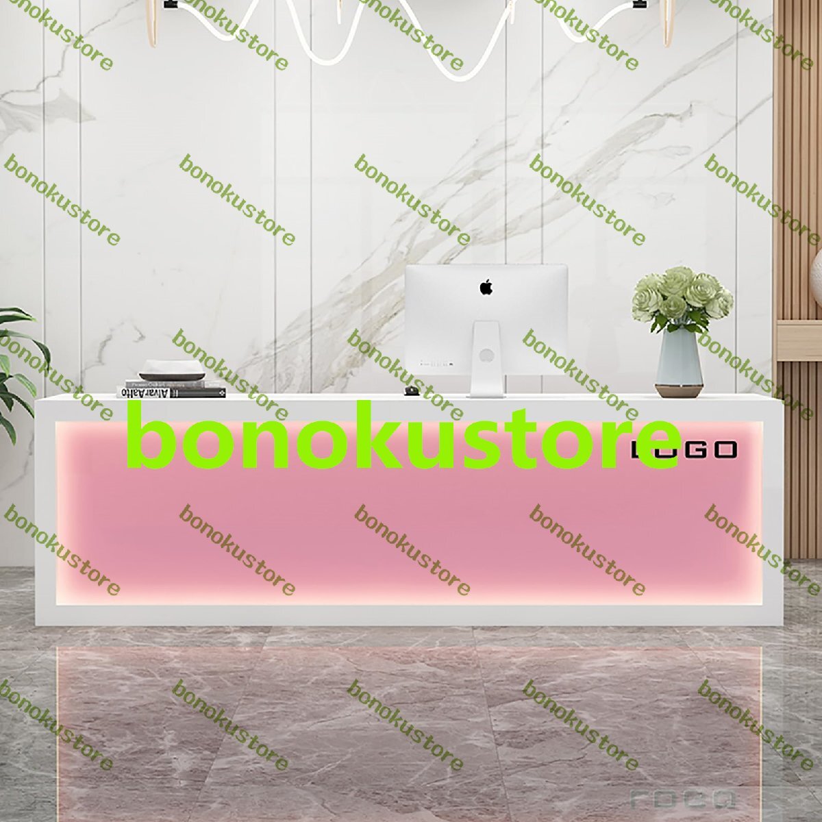 レジテーブル 受付カウンター 会社のフロント 受付、バー、レジ、小さなお店、シンプル、モダン、美容室、コンビニ 100*50*80cm ピンク拍卖