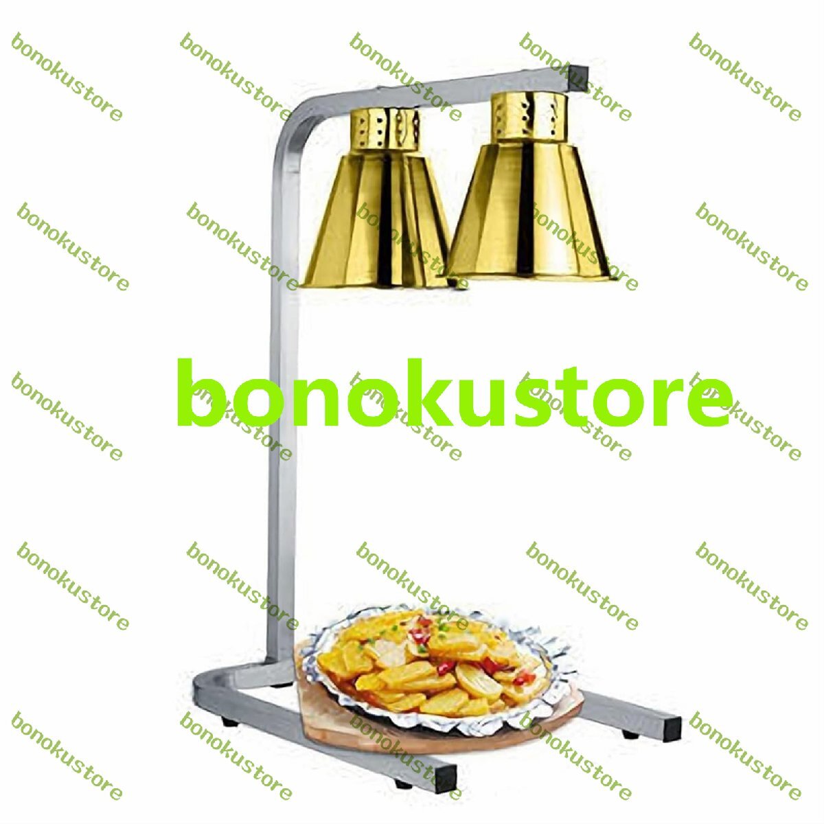 デュアルヘッドフードヒートランプ トレイ付き商業用ウォーミングランプ ホテルレストランビュッフェフードディ電気フードウォーマー拍卖