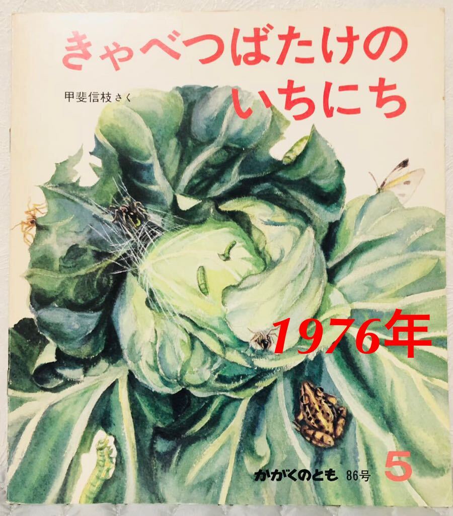◆当時物◆「きゃべつばたけのいちにち」かがくのとも 甲斐信枝 福音館 1976年 86号 レトロ絵本 はじめてであう科学絵本拍卖