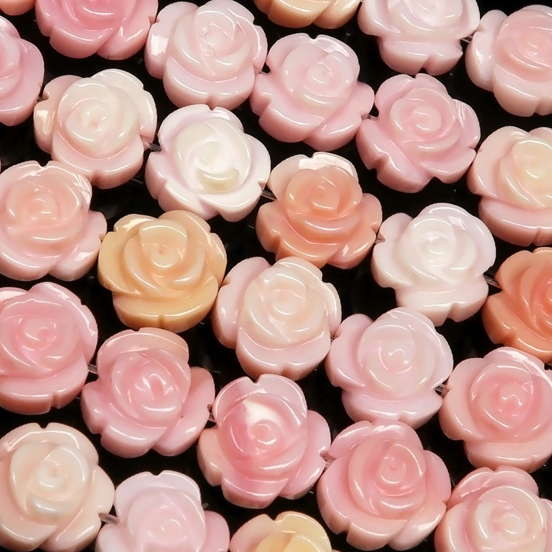 クイーンコンクシェル 薔薇彫刻 8mm【1連販売】 / 9-19 SH8RZ拍卖