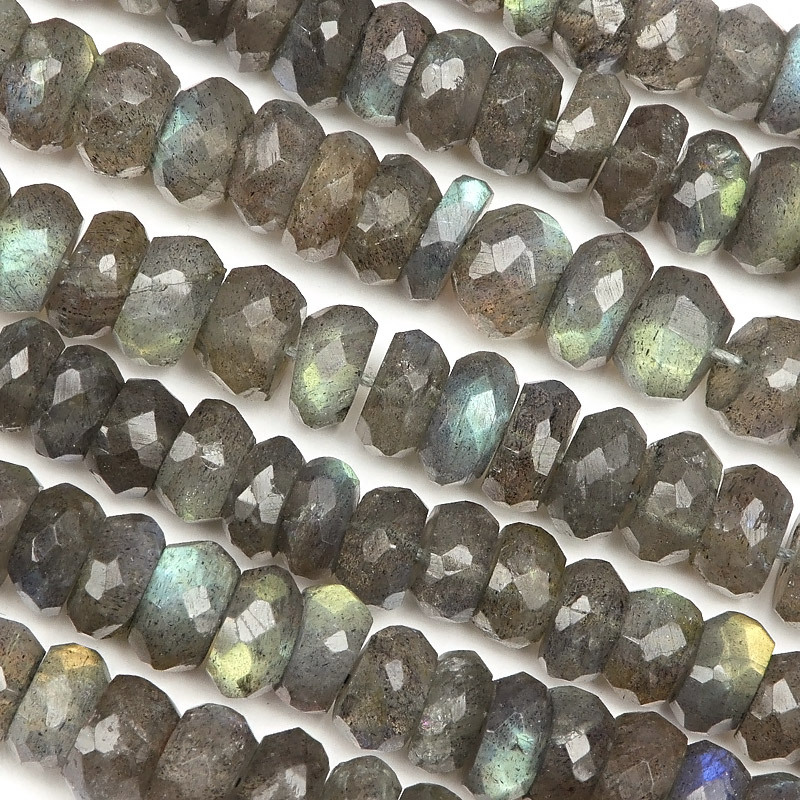 ラブラドライト ボタンカット 6~7mm【1連販売】 / 8-4 LB6BT拍卖