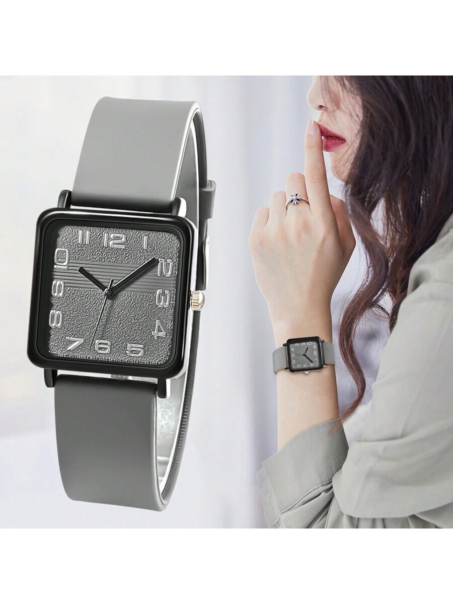 腕時計 レディース クォーツ 1個 レディース プチ長方形 シリコンバンド クォーツ腕時計、ファッション ビジネス レディース ミ拍卖