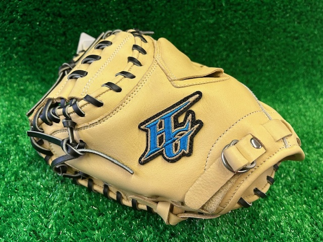 送料無料・ハイゴールド:少年軟式キャッチャーミット:左投用・キャメル:新品拍卖
