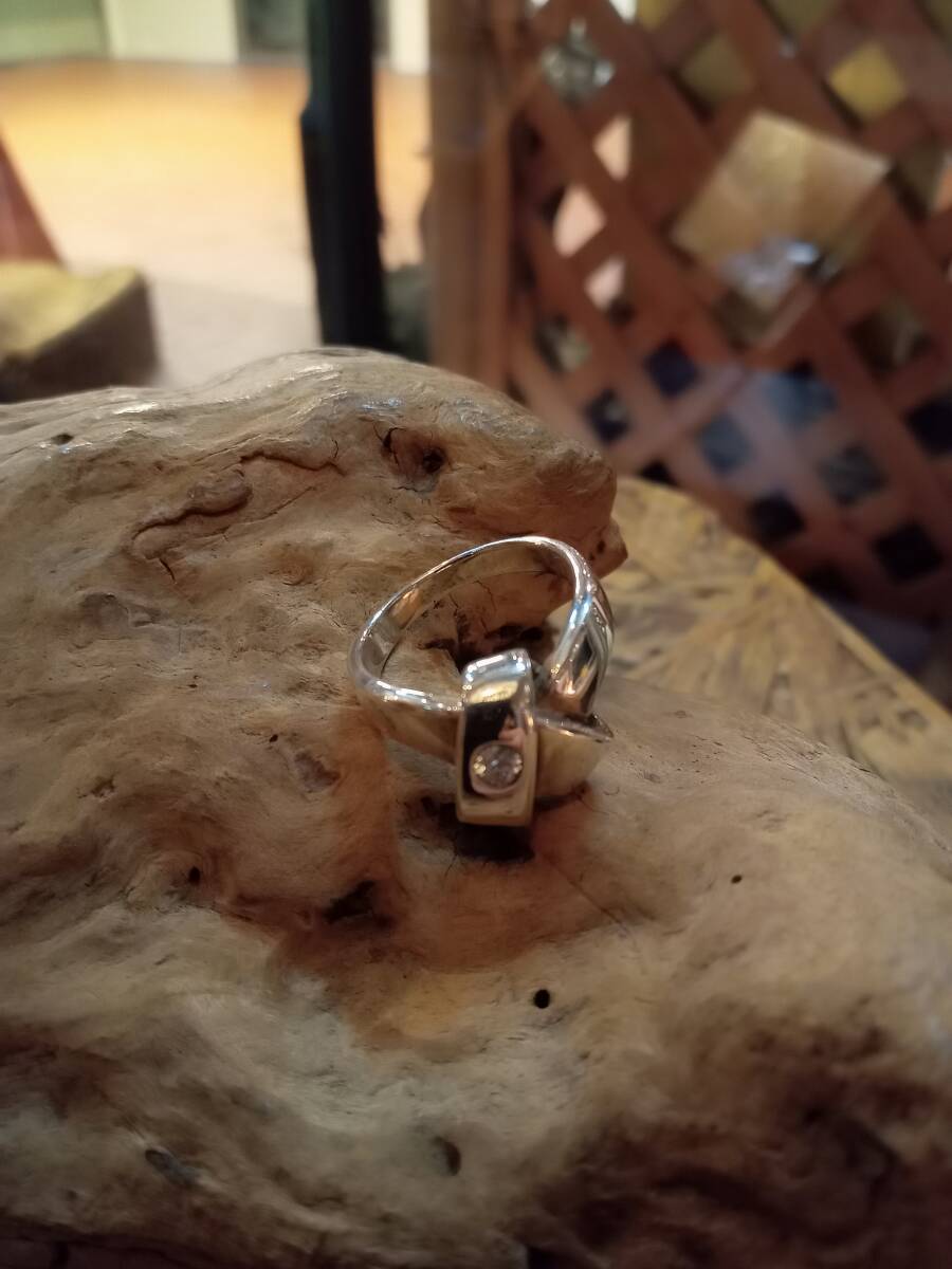 シルバー925リング指輪7号,結び目,結び,シルバーリング,ジルコニア拍卖