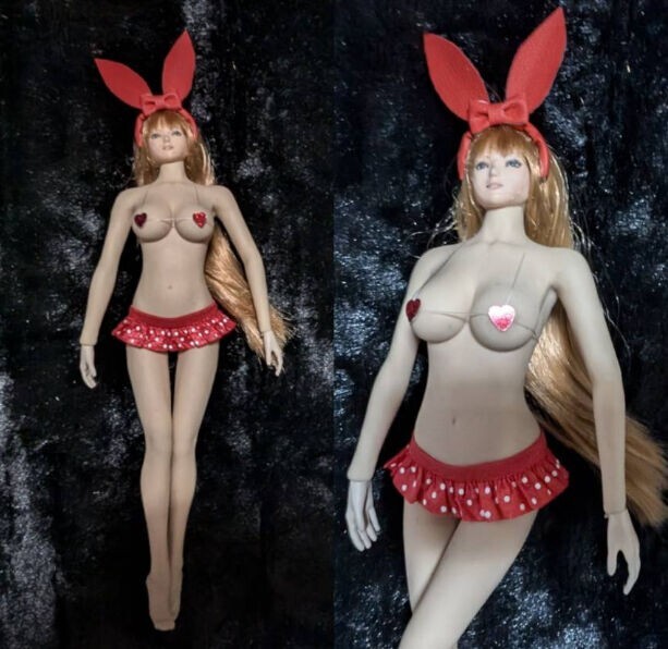 1/6ドール用 TBLeague ファイセンS07 クールガール バニーガールコス ハートビキニ スキャンティ バニー耳 しっぽ拍卖