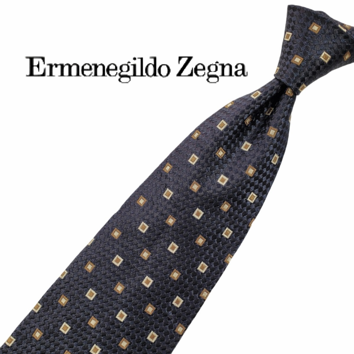 596/ 美品 Ermenegildo Zegna エルメネジルドゼニア 中古 ネクタイ 小紋柄 ネコポス可拍卖