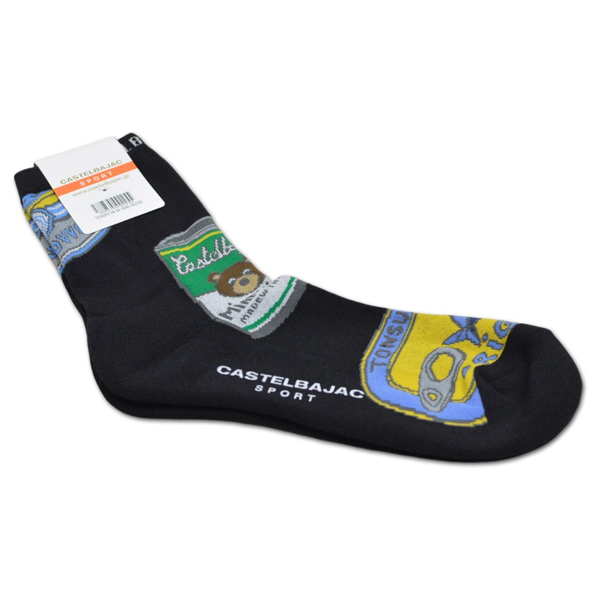 【カステルバジャック】メンズ 靴下 ソックス 黒 7234393134-99 CASTELBAJAC カジュアル ゴルフ メール便可 ポップ おしゃれ @拍卖