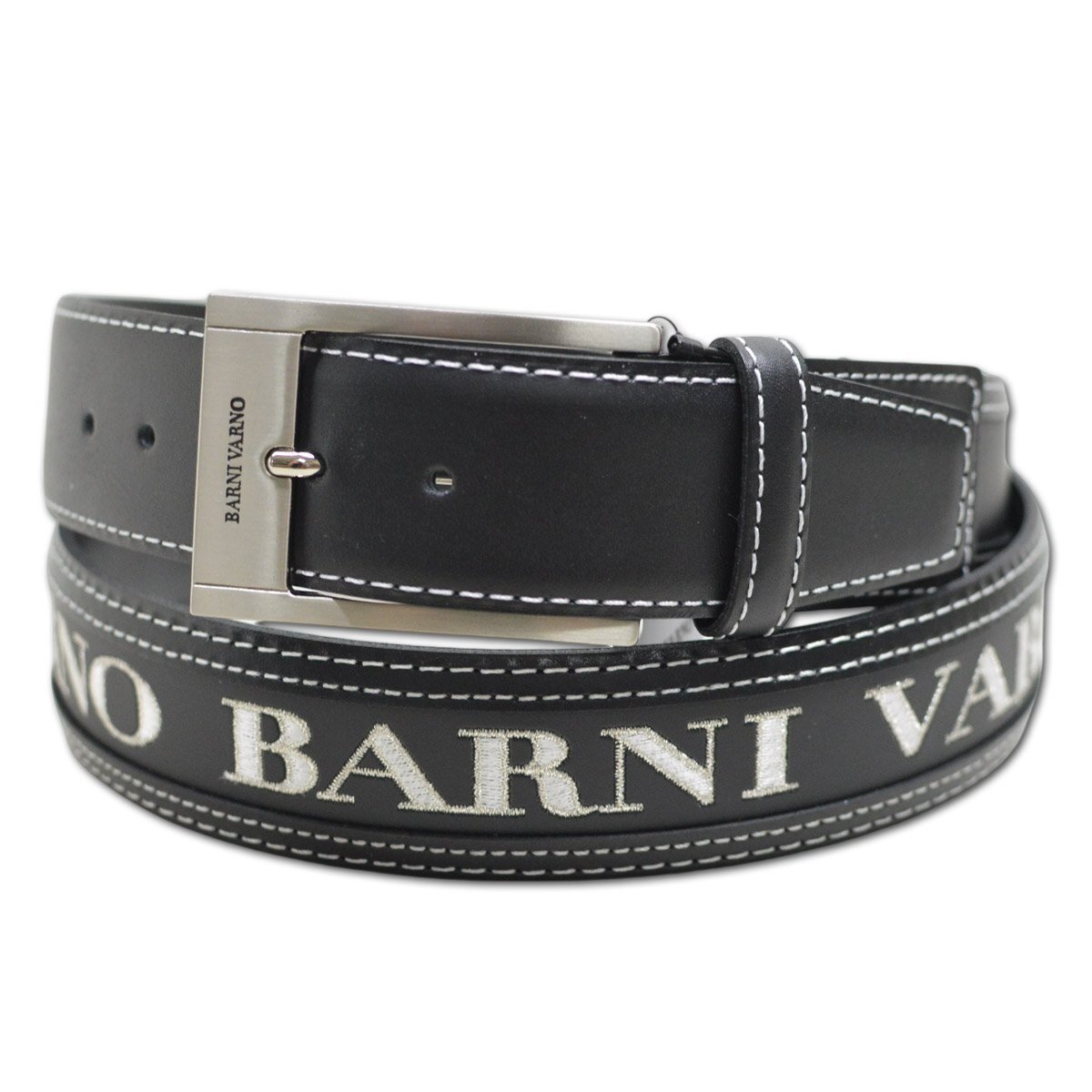 【バーニヴァーノ】メンズ ベルト 黒 NGL5165-09 BARNI VARNO バーニバーノ かっこいい 牛革 本革 日本製 @拍卖