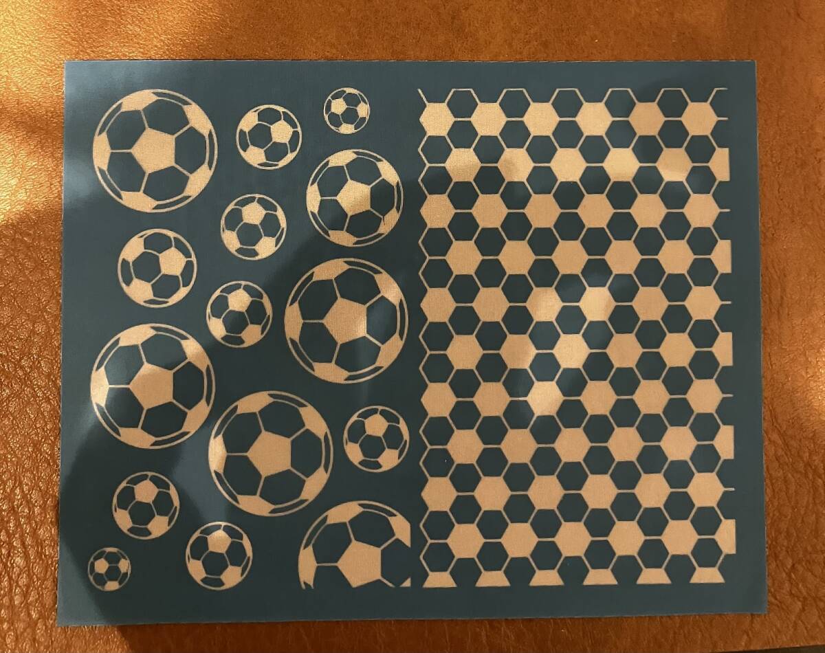★★シルクスクリーンステンシル ポリマー粘土用 サッカーボール ステンシルポリマー粘土用 粘性なし 可洗濯 10*12.7cm拍卖