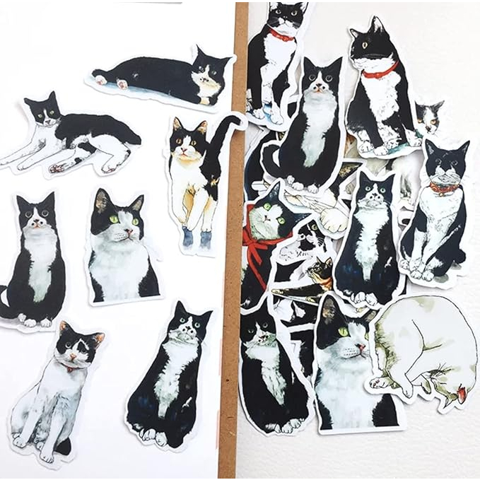 ◆ 22枚入り ネコステッカーセット 手帳 シール 装飾 ステッカー拍卖