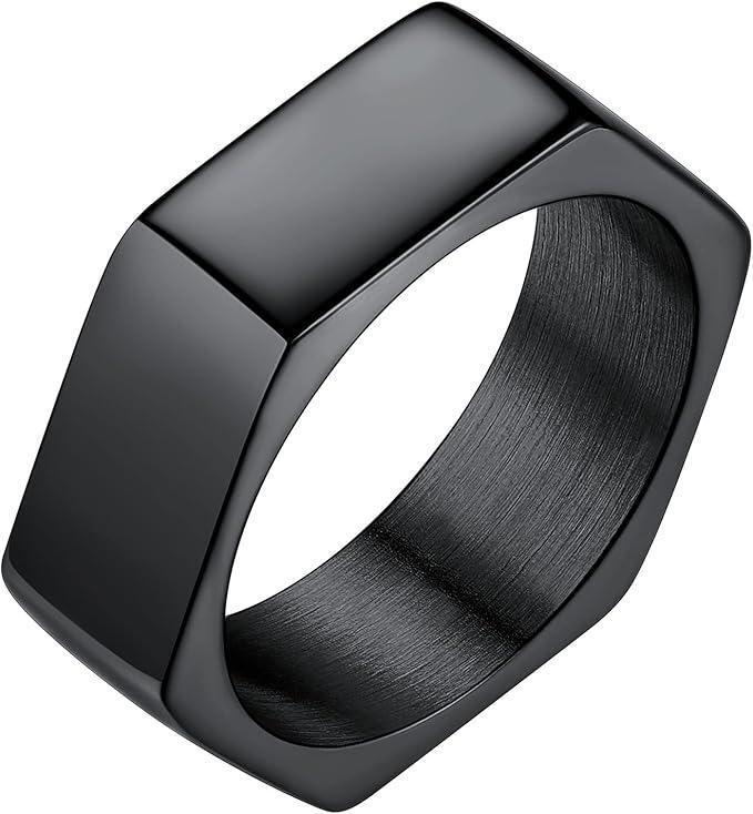 ★★ヘキサゴン 六角形 リング 指輪 メンズ ステンレス カジュアル 14号拍卖