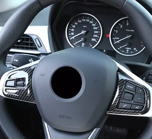 スポーティ全開♪ BMW カーボンルック ステアリング スイッチ カバー X1 F48 sDrive xDrive 18i 18d 20i 25i Xライン X1シリーズ拍卖