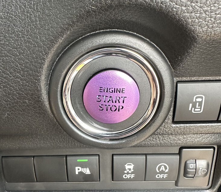 デザイン性UP♪ エンジン スターター スイッチ カバー 紫 マツダ フレアワゴンタフスタイル MM53S ハイブリッドXS ハイブリッドXT拍卖