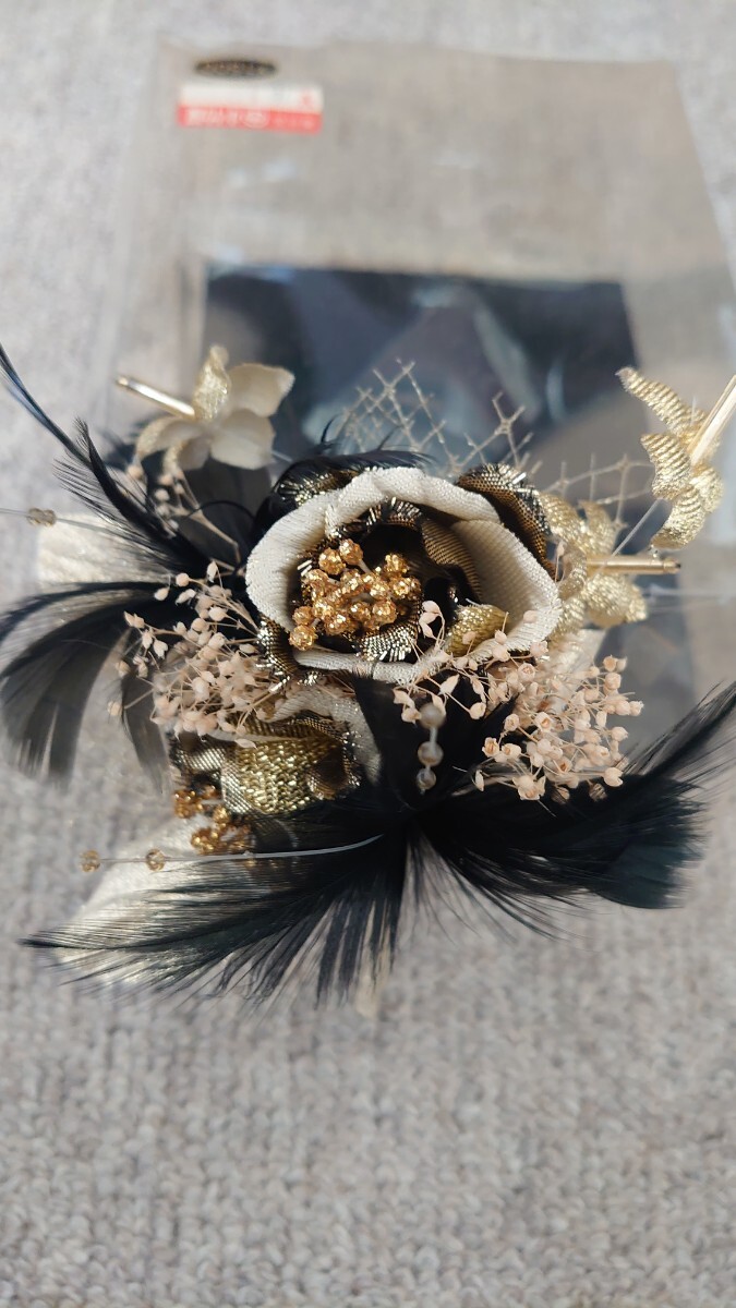 ★黒×ゴールドコサージュ★入園式 入学式 卒園式 卒業式等拍卖