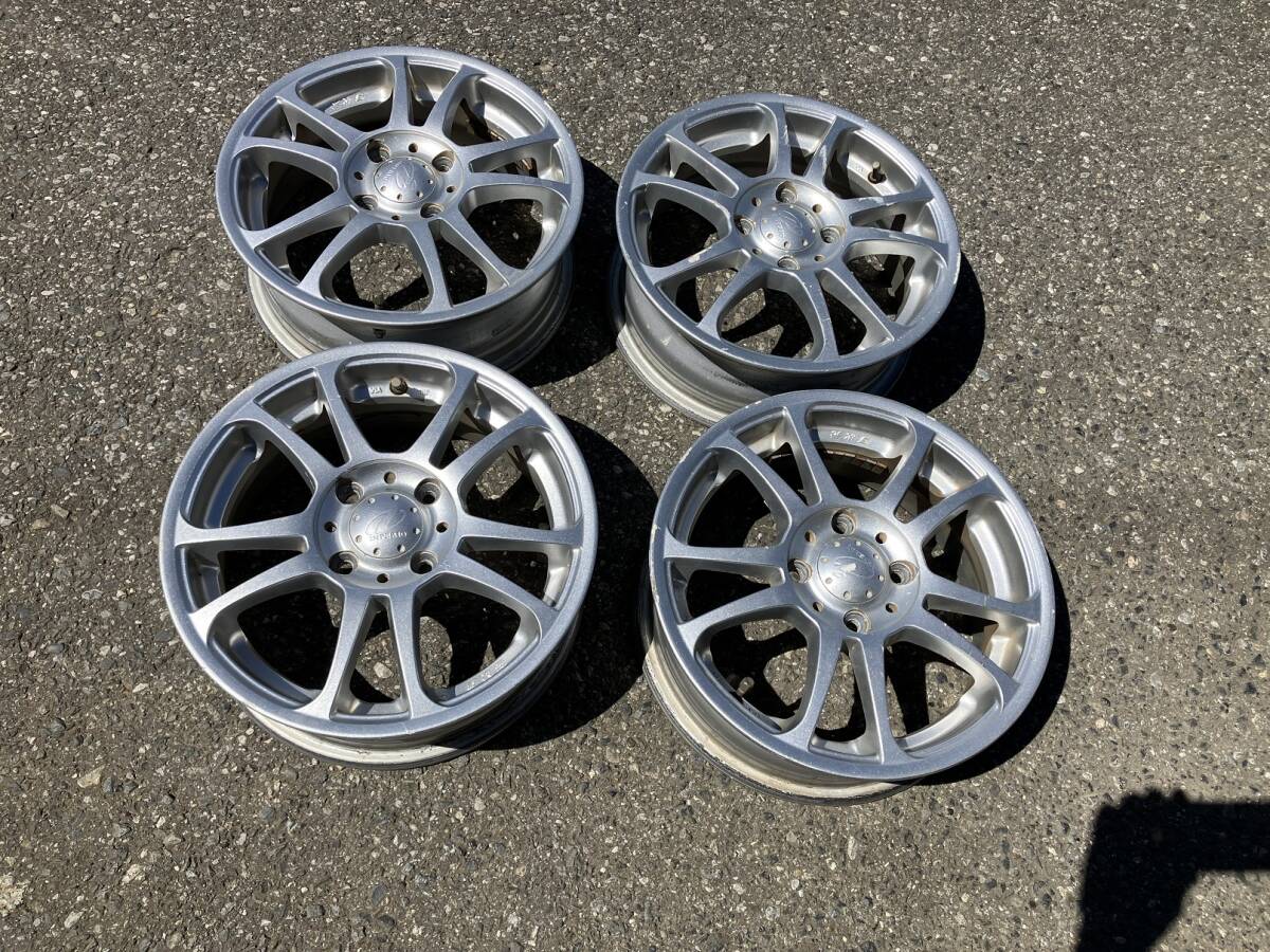 送料無料! 5次元 14インチアルミホイール INPERIO 4穴 PCD100 4本セット拍卖